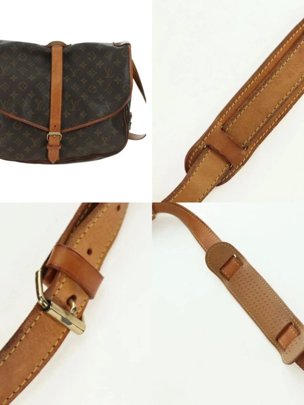 LOUIS VUITTON Monogram Saumur 35 Shoulder Bag M42254 LV Auth am11646A